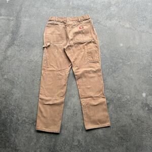 Vintage Brown Dickies Carpenter Pants Men 34X34 Workwear Utility Preloved Canvas